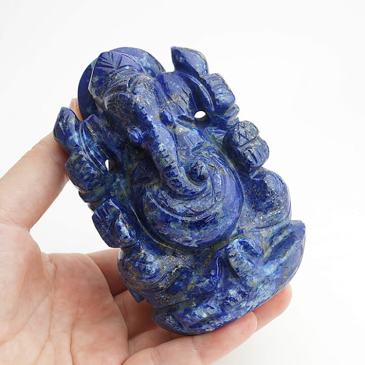 楽天市場】【一点物】ガネーシャ ラピスラズリ 約97mm 手彫り置き石 