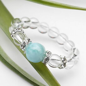 ラリマーAAA6mm 水晶AAAAA4mm ロンデル リング 天然石 パワーストーン 指輪 ring