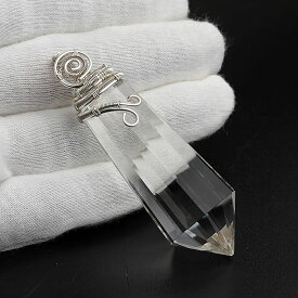 【数量限定】【高品質】天然水晶 AAA ワイヤーラップペンダント ポイント ペンダントトップ ネックレス 天然石 パワーストーン クリスタル クォーツ ヴォーゲルワンド 水晶 ボーゲルワンド