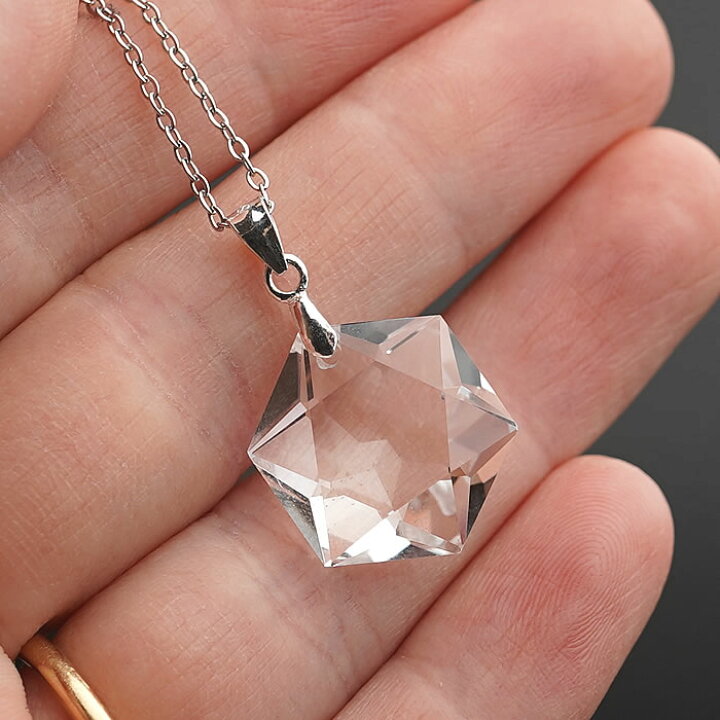 楽天市場】【高品質】天然水晶 六芒星 ヘキサゴン ペンダントトップ 