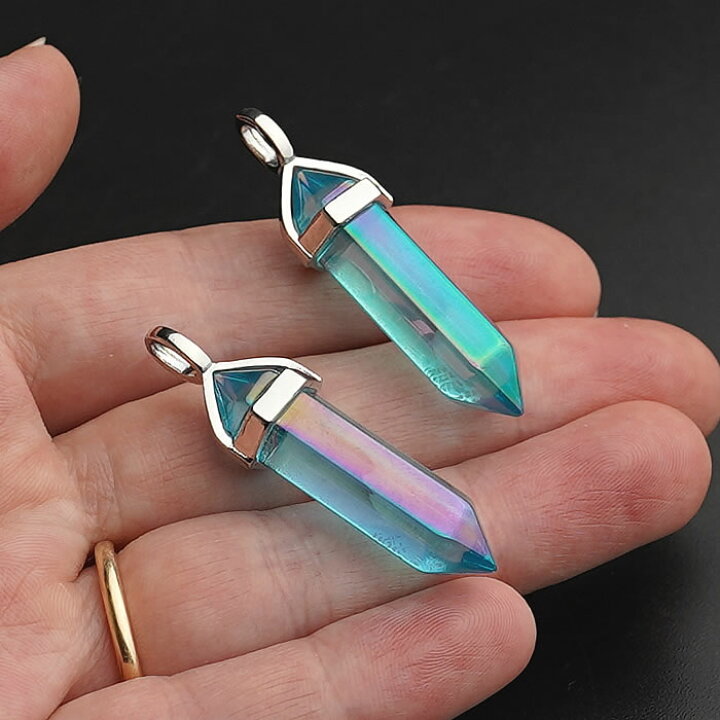楽天市場】アクアオーラ オーラクリスタル 両剣ポイント ペンダント 