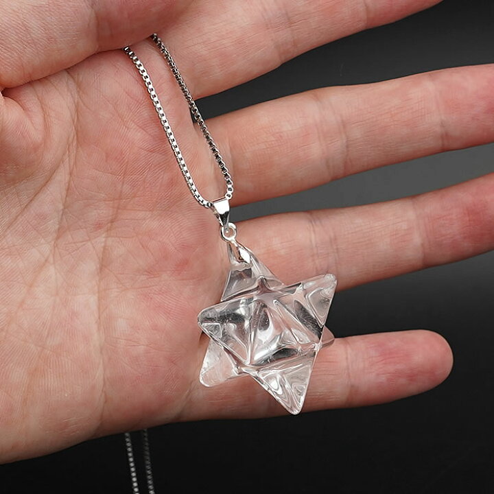 楽天市場】天然水晶 マルカバスター ペンダントトップ ネックレス 