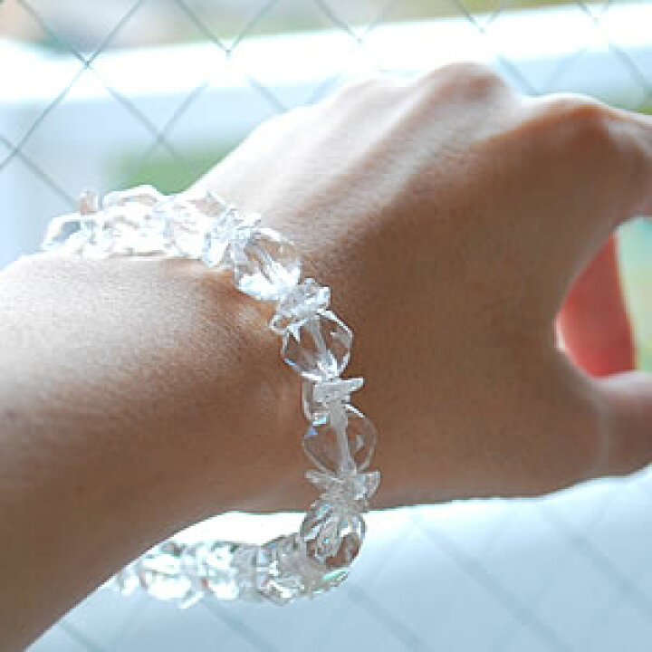 楽天市場】【高品質】天然水晶AAA スターカット デザインブレス 天然石  