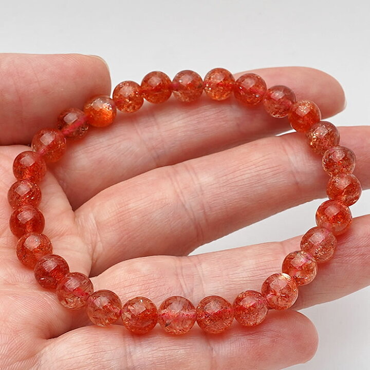 楽天市場】【一点物】【高品質】サンストーンAAA 約6.6mm ブレスレット  