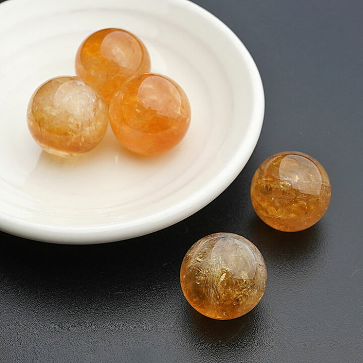 楽天市場】【1個】シトリン 17mm 丸玉 スフィア 天然石 パワーストーン 