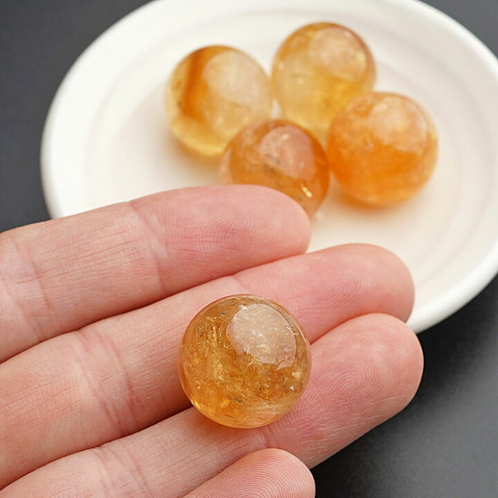 楽天市場】【1個】シトリン 17mm 丸玉 スフィア 天然石 パワーストーン 