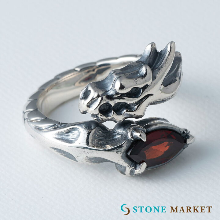 楽天市場 シルバー925 メンズリング ガーネット ドラゴン 竜 龍 モチーフ クール かっこいい デザイン インディアンアクセサリー アメカジアクセサリー フェザー 自分用 プレゼント ギフト 誕生日 ストーンマーケットショップ