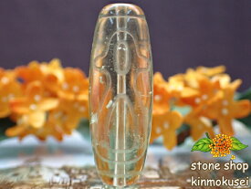 【リビアングラス天珠】 財神天珠 約6.1g 【鑑別済み】 【稀少クリストバライト入り】 【一点物】 【※注意事項あり】