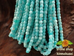 yA菤izA}]iCg L[uJbg 3×3mm 130 A 38cm amazonite V͐