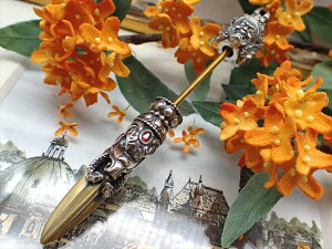 【天珠用装飾品】 金剛降魔杵法器 プルパ 金剛杭 三面憤怒尊 鳥頭神 銀装飾 アクセサリー 単体【チベット密教】