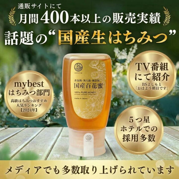 楽天市場】はちみつ 国産 純粋 非加熱 300g HONEY.K 【京都産/生 
