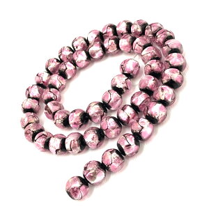 ホタルガラス 8mm 連売り ピンク 50粒 とんぼガラス とんぼ玉 蓄光 夜光タイプ 送料無料