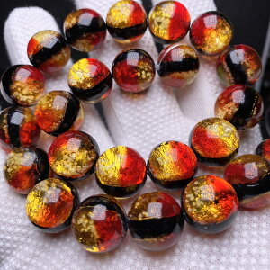 ケラマサンセット ホタルガラス 14mm 連売り 28粒 とんぼ玉 蓄光 夜光タイプ 送料無料