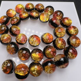 ミヤコマリンサンセット ホタルガラス 14mm 連売り 28粒 とんぼ玉 蓄光 夜光タイプ 【楽天倉庫発送、送料無料】