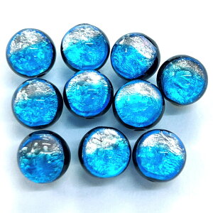 タラマブルー ホタルガラス 10mm 10粒セット とんぼ玉 蓄光 夜光タイプ 送料無料