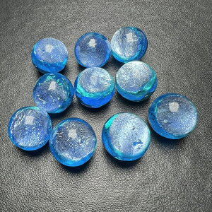 コウリブルー ホタルガラス 12mm 10粒セット とんぼ玉 蓄光 夜光タイプ 送料無料