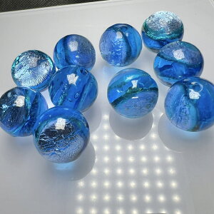 コウリブルー ホタルガラス 8mm 10粒セット とんぼ玉 蓄光 夜光タイプ 送料無料