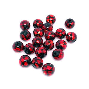 ホタルガラス レッド 8mm 10粒セット とんぼ玉 送料無料
