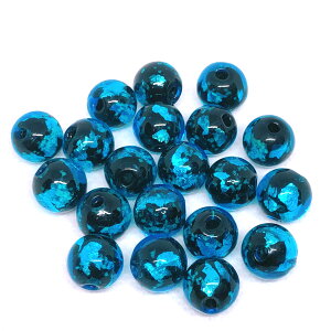 ホタルガラス ブルー 10mm 10粒セット とんぼ玉 蓄光 夜光タイプ 送料無料
