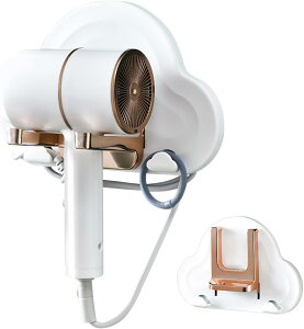 ドライヤーホルダー 壁掛け 穴あけ不要 強力粘着 かわいい ホワイト ヘアドライヤーホルダー ドライヤー 収納 ラック 掛け(wv082)