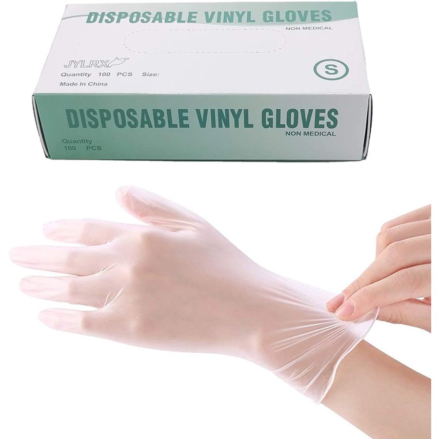 使い捨て手袋 推奨 ビニール手袋 PVCグローブ 100枚 粉なし 強靭性 AA 家庭 スマホ対応 掃除 左右兼用 即納特典付き 検品