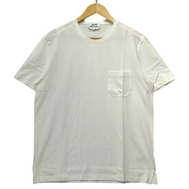 HERMES エルメス ポケット付き 半袖Tシャツ ホワイト サイズL 正規品 / 33205【中古】