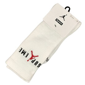 SUPREME シュプリーム Crew Socks(2 Pack) ジョーダン クルーソックス 靴下 ホワイト サイズL (25~27cm) 正規品 / 35589【中古】