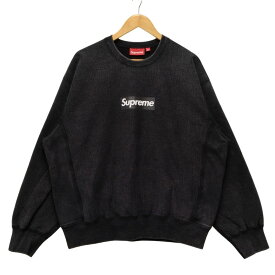 SUPREME シュプリーム 25SS Washed Box Logo Crewneck ウォッシュド ボックスロゴ スウェット ブラック サイズL 正規品 / 45015【中古】