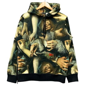 SUPREME シュプリーム × UNDERCOVER Hooded Sweatshirt 総柄 スウェットパーカー ブラック系 サイズ M 正規品 / 53726【中古】