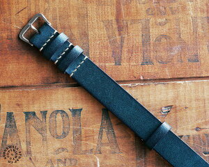 STONEWALL 1940s HYGIENIC ストラップ ネイビー x ナチュラル カテゴリ : NATO ベルト ヴィンテージ アンティーク V.B. HYGIENIQUE 第二次世界大戦 WW2 ミリタリー 軍用 米軍 紺 ブルー レザー 革 時計ベルト