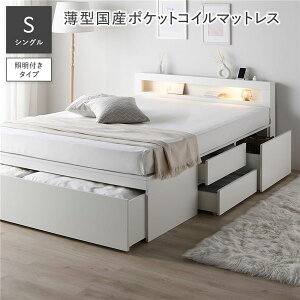ベッド 収納付き シングル 収納 大容量 照明付き」の人気商品一覧 