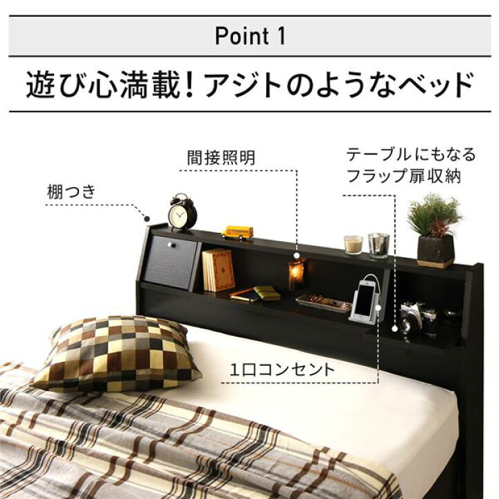 楽天市場】ベッド 日本製 収納付き ダブル ベッドフレームのみ ダーク 