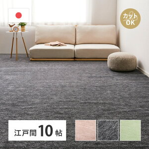 カーペット ペット 敷き詰め 江戸間10帖 10畳 約352×440cm フリーカット ペット 犬 猫 平織 シンプル カットできる タフト 平織り ラグマット おしゃれ ラグ 絨毯 いぬ イヌ ネコ 小型犬 室 畳カ