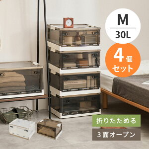 �y4�Z�b�g�z���[�{�b�N�X M 30L ��49.5×���s35.5×����23.5cm ���[�P�[�X ���[BOX ���[�R���e�i �܂肽���� �t�^�t�� �L���X�^�[�t�� 3�ʊJ�� �W�t�� ��������[ ������� �ςݏd�� �ςݏd�ˎ��[