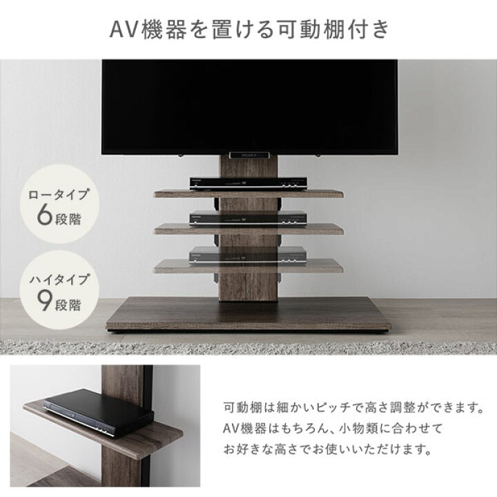 楽天市場】壁寄せ テレビスタンド 左右首振りタイプ ロータイプ 