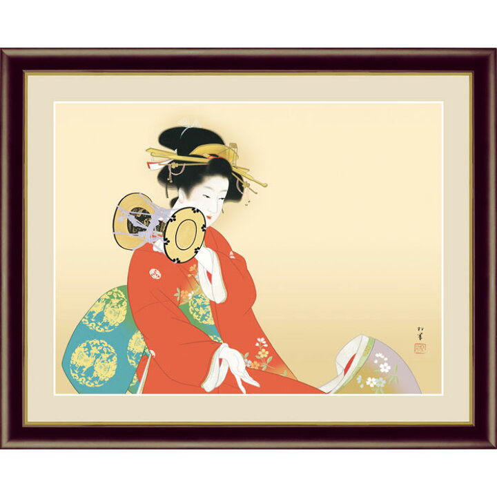 楽天市場】上村松園 鼓の音 52×42cm うえむら しょうえん 日本画 美人 