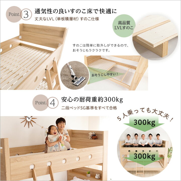 楽天市場】2段ベッド 子供 大人 分離 コンパクト ベッドフレームのみ 