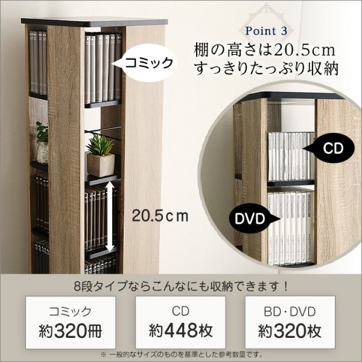 楽天市場】ヴィンテージ 回転式本棚 8段 回転本棚 回転ブックラック 
