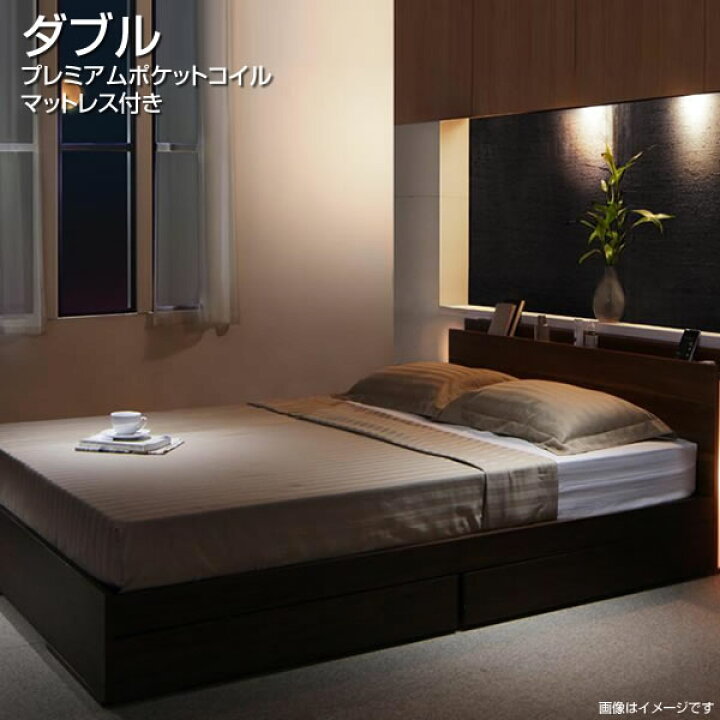 楽天市場】ダブル ダブルベッド 収納ベッド 広い 大きい 収納付き 