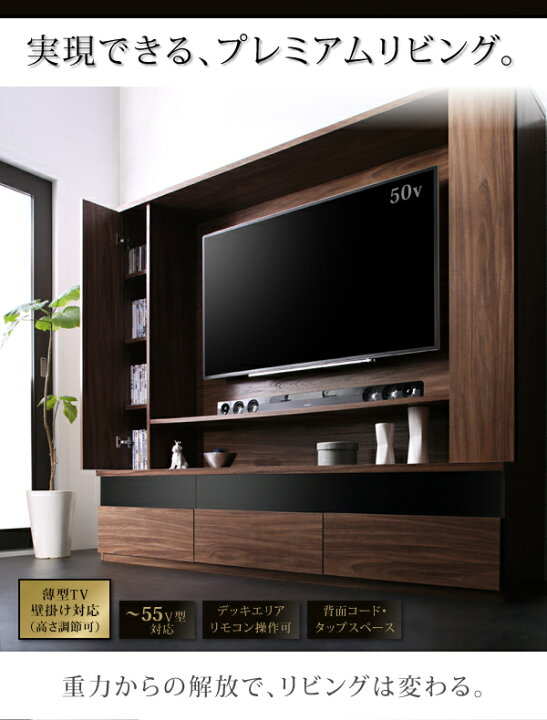 楽天市場 壁掛けテレビ台 ハイタイプ 幅180 奥行45 高さ160cm 壁掛けtv対応 壁掛け対応 壁面収納 テレビ台 テレビボード テレビラック Tv台 Tvボード Tvラック リビング収納 42型 50型 50型 Dvd収納 ゲーム機収納 省スペース 大容量 引き出し付き 大型テレビ 新築 新婚
