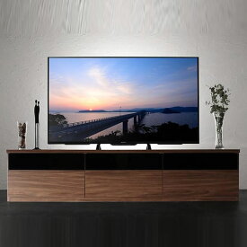 テレビボード ローボード 単品 幅180×奥行45×高さ40cm テレビ台 リビングボード テレビラック 薄型テレビ TV台 TVボード TVラック リビング収納 42型 50型 52型 60型 引き出し付き スライドレール 大量収納 新築 新婚 おしゃれ カッコいい 大型テレビ対応 ウォールナット