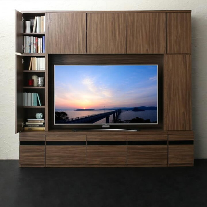 楽天市場】壁面収納 テレビ台 3点セット（テレビボード+木扉 
