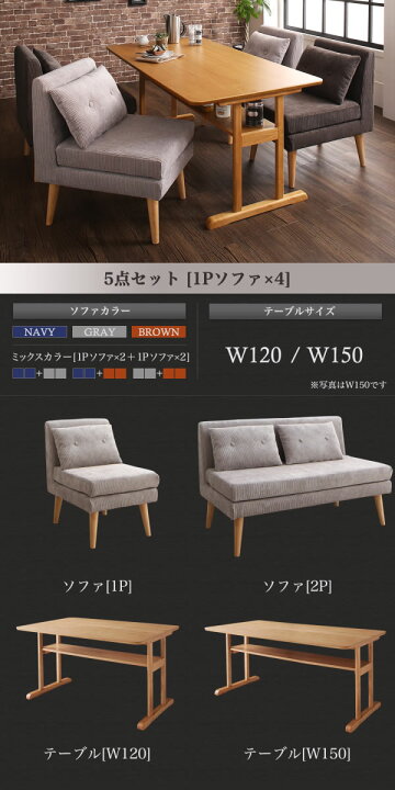 楽天市場】ダイニングセット ダイニングソファセット 4点セット 幅120 