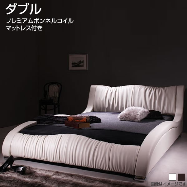 楽天市場】ダブル ベッド マットレス付き 高級ベッド レザーベッド