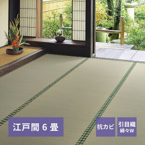 い草カーペット い草上敷き 江戸間 6畳(261×352) い草 ラグ い草ラグ 畳ラグ ござ い草マット 畳カーペット ラグ 敷物 湿度調整 消臭 抗菌 防音効果 空気浄化 和室 客間 仏間 おしゃれ 和モダ