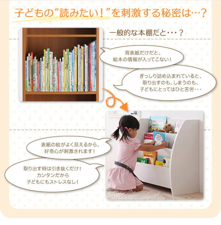楽天市場】絵本ラック 完成品 幅65×奥行27×高さ60cm 絵本収納 絵本本棚 