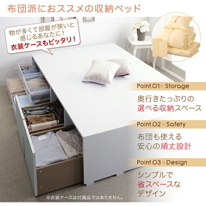 楽天市場】小さい 収納ベッド シングル ハイタイプ マットレス付 薄型 