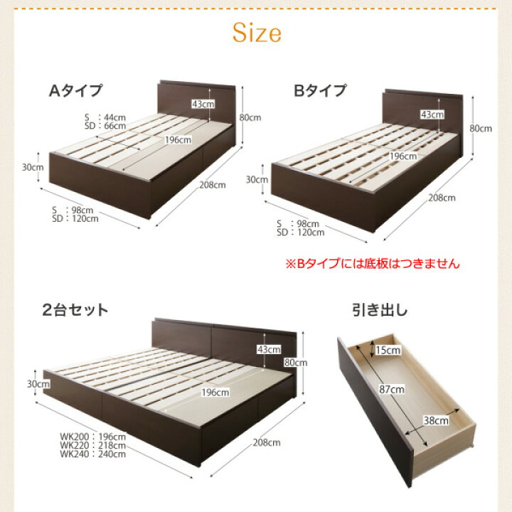 楽天市場】お客様組立 連結ベッド 日本製ベッド A+Bタイプ ワイドK240 