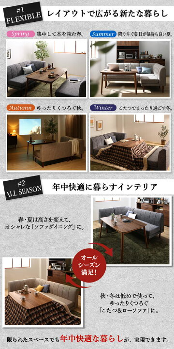 楽天市場】ソファダイニングセット 5点セット 幅135 （テーブル+2人 