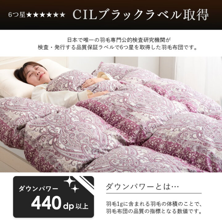 楽天市場】ポーランド産 《暖か増量1.8kg》 羽毛布団 ダブル ロング